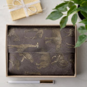 Safari Dieren op de donkere bruine ontkoppeling Tissuepapier (Geschenk)