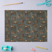 Safari Dieren op donkergroene ontkoppeling Tissuepapier (Craft)