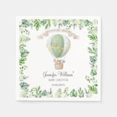 Safari Dieren op Hete Luchtballon Baby shower Servet (Voorkant)