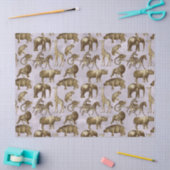 Safari Dieren op lichte Paarse ontkoppeling Tissuepapier (Craft)