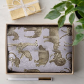 Safari Dieren op lichte Paarse ontkoppeling Tissuepapier (Geschenk)