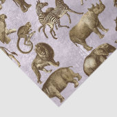 Safari Dieren op lichte Paarse ontkoppeling Tissuepapier (Detail)