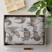 Safari Dieren op lichtgrijze ontkoppeling Tissuepapier (Geschenk)