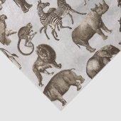 Safari Dieren op lichtgrijze ontkoppeling Tissuepapier (Detail)