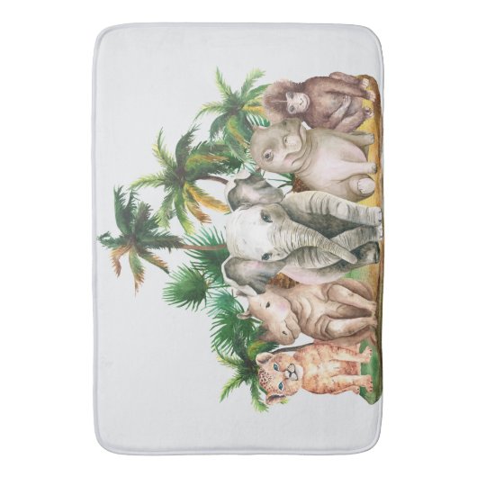 Safari Dieren Palmbomen Badmat (Voorkant Verticaal)