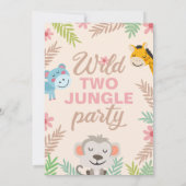 Safari Dieren Pastel tweede verjaardag Kaart (Achterkant)