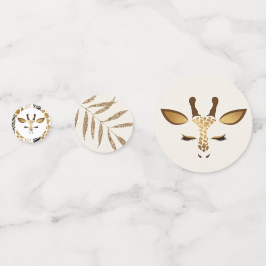 Safari dieren print moderne verjaardagsfeestfoto confetti (Achterkanten)