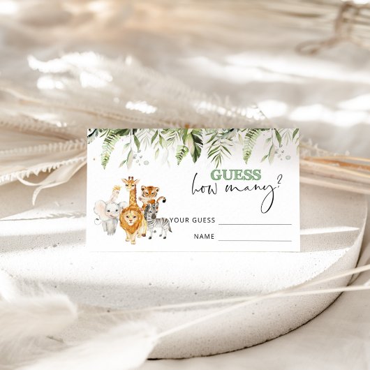 Safari-dieren raden hoeveel informatiekaartje