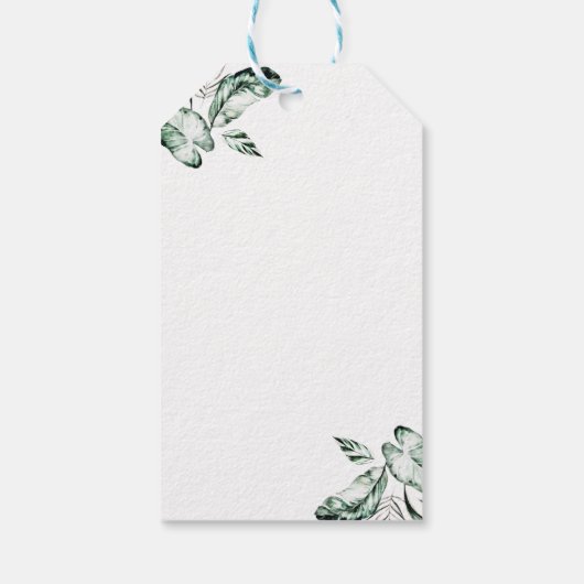 Safari Dieren rijden door Baby shower Greenery Gol Cadeaulabel (Achterkant)