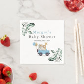 Safari Dieren rijden door Baby shower Greenery Gol Servet (Insitu)