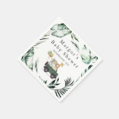 Safari Dieren rijden door Baby shower Greenery Gol Servet (Hoek)