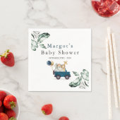 Safari Dieren rijden door Baby shower Greenery Gol Servet (Insitu)