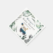 Safari Dieren rijden door Baby shower Greenery Gol Servet (Hoek)