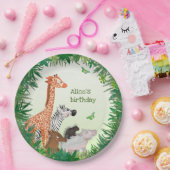Safari dieren Ronde verjaardagsfeestje bord (Feest)