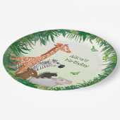Safari dieren Ronde verjaardagsfeestje bord (Gekanteld)