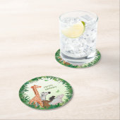 Safari dieren Ronde verjaardagsfeestje onderzetter (Insitu)