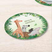 Safari dieren Ronde verjaardagsfeestje onderzetter (Gebogen)