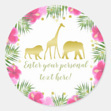 Safari Dieren Roze & Goud Baby shower