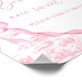 Safari Dieren Roze Toile de Jouy Baby's zijn zoet Poster (Hoek)