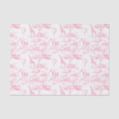 Safari Dieren Roze Toile de Jouy Tissuepapier (Voorkant)