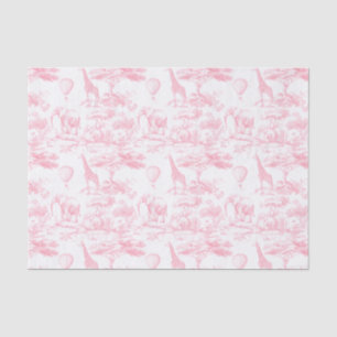 Safari Dieren Roze Toile de Jouy Tissuepapier
