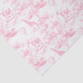 Safari Dieren Roze Toile de Jouy Tissuepapier (Detail)