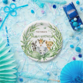 Safari Dieren Schattige Boog Baby shower Papieren Bordje (Feest)