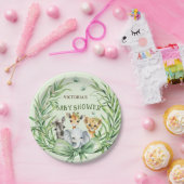 Safari Dieren Schattige Boog Baby shower Papieren Bordje (Feest)