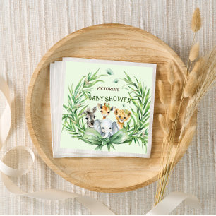 Safari Dieren Schattige Boog Baby shower Servet