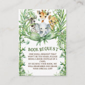 Safari Dieren Schattige Bow Baby shower boeken voo Informatiekaartje (Voorkant)