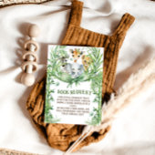 Safari Dieren Schattige Bow Baby shower boeken voo Informatiekaartje