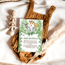 Safari Dieren Schattige Bow Baby shower boeken voo Informatiekaartje