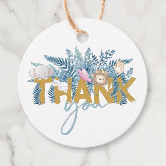 Safari Dieren Schattigee gunsten Dank u Bedankjes Labels (Voorkant)