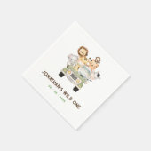 Safari Dieren Servetten - Jongen 1e Wild Een Verja (Hoek)