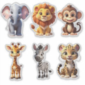 Safari Dieren Set -1 Kinderstickers Sticker (Voorkant)