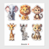 Safari Dieren Set -1 Kinderstickers Sticker (Vel)