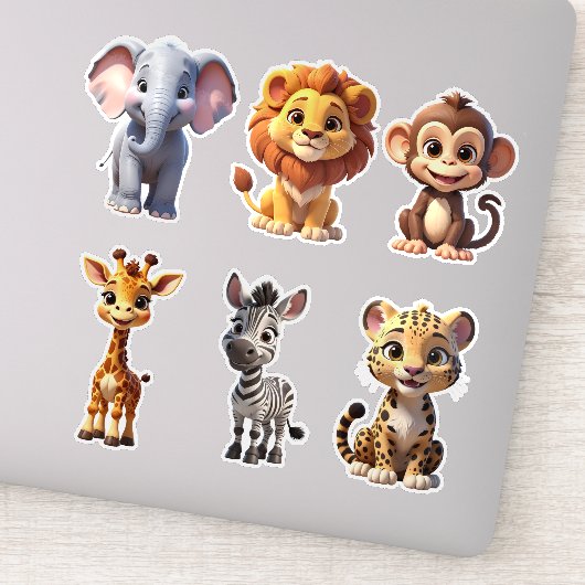 Safari Dieren Set -1 Kinderstickers Sticker (Detail)
