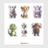 Safari Dieren Set -2 Kinderstickers  Sticker (Vel)