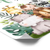 Safari Dieren Snacks teken | Wild ONE Verjaardag Poster (Hoek)