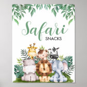 Safari Dieren Snacks teken | Wild ONE Verjaardag Poster (Voorkant)