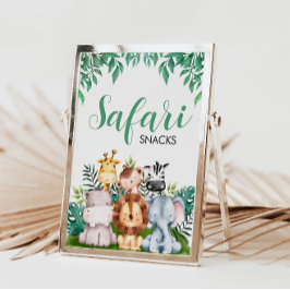 Safari Dieren Snacks teken | Wild ONE Verjaardag Poster