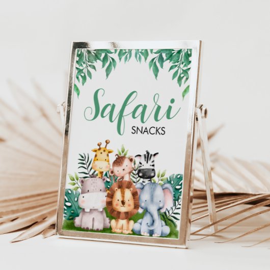 Safari Dieren Snacks teken | Wild ONE Verjaardag Poster