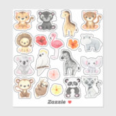 Safari Dieren Sticker (Vel)