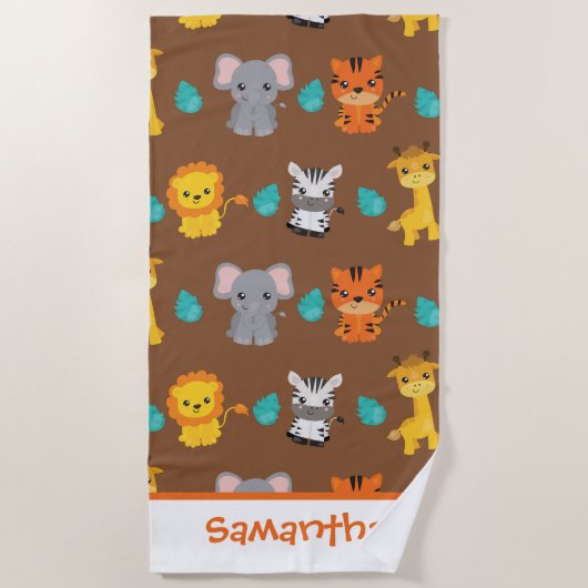 Safari Dieren Strandlaken (Voorkant)