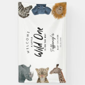 Safari Dieren Thema Baby shower Welkom Spandoek (Verticaal)