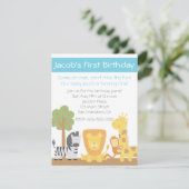 Safari Dieren thema eerste verjaardag Kaart (Staand voorkant)