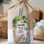 Safari Dieren Thema Wild Een verjaardag dank u Cadeaulabel
