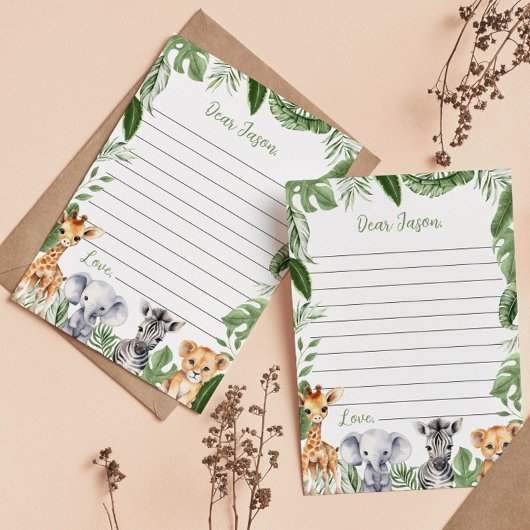 Safari Dieren Tijd Capsule Note Bericht Kaart