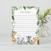 Safari Dieren Tijd Capsule Note Bericht Kaart (Staand voorkant)