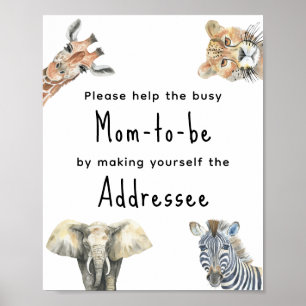 Safari-dieren - Toekomstige moeder geadresseerde Poster